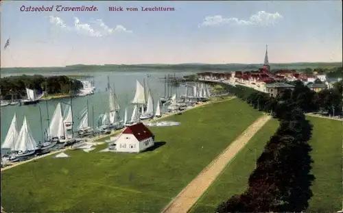 Ak Travemünde Lübeck, Blick vom Leuchtturm