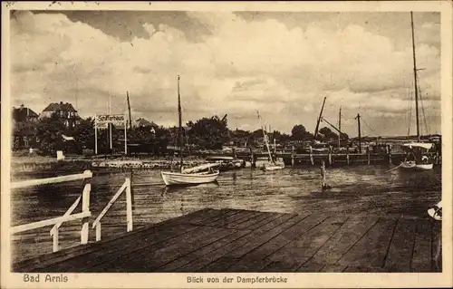 Ak Bad Arnis an der Schlei, Blick von der Dampferbrücke