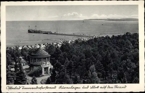 Ak Ostseebad Timmendorfer Strand, Kuranlagen mit Blick auf den Strand