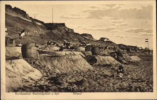 Ak Wenningstedt auf Sylt, Strand