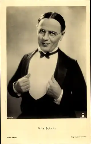 Ak Schauspieler Fritz Schulz, Portrait