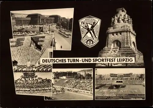 Ak Leipzig in Sachsen, IV. Deutsches Turn- und Sportfest, Massenturnen, Völkerschlachtdenkmal  