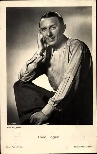 Ak Schauspieler Theo Lingen, Portrait, Foto Binz A 3799/1