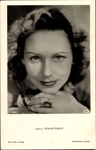 Ak Schauspielerin Leny Marenbach, Portrait