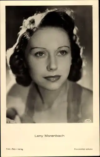Ak Schauspielerin Leny Marenbach, Portrait