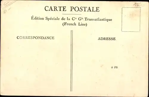 Ak Paquebot Cuba, CGT French Line, Salon de 1re classe