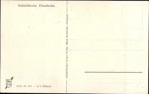 Künstler Ak Boettcher, Hans, Auf de schwäbische Eisebahne, Reisende, Bahnhof