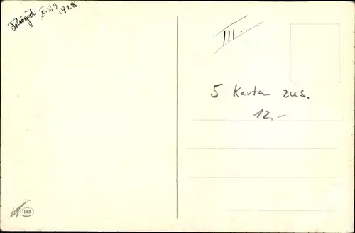 Ak Mädchen mit zwei Verehrern, Spiel, Blinde Kuh