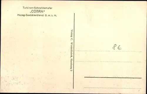 Ak Turbinen-Schnelldampfer Cobra, HAPAG
