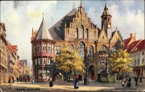 Künstler Ak Flower, Charles, Hildesheim in Niedersachsen, Partie am Rathaus