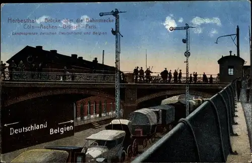 Ak Herbesthal Lontzen Wallonien Lüttich, Brücke über die Bahnstrecke Köln-Aachen-Brüssel-Paris
