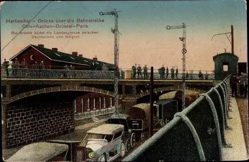 Ak Herbesthal Lontzen Wallonien Lüttich, Brücke über die Bahnstrecke Köln-Aachen-Brüssel-Paris