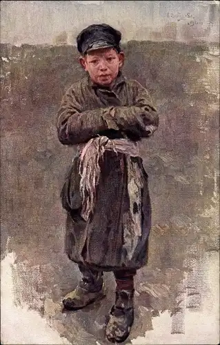 Künstler Ak Lebedew, C., Un garcon, Étude, Junge, Russland