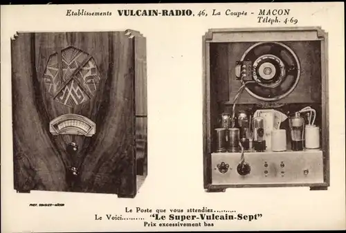 Ak Reklame, Etablissements Vulcain Radio, La Coupee, Macon