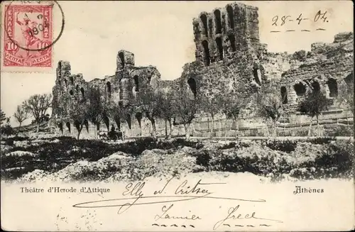 Ak Athen Griechenland, Théâtre d'Herode d'Attique