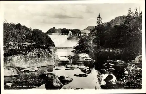 Ak Trondhjem Trondheim Norwegen, Ovre Lerfoss, Wasserfall