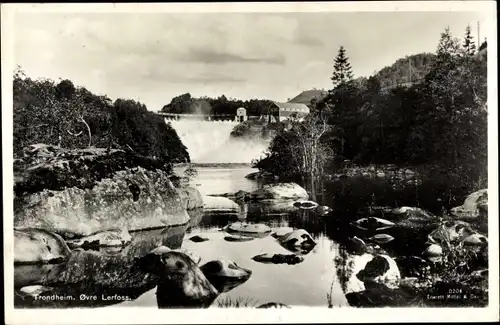Ak Trondhjem Trondheim Norwegen, Ovre Lerfoss, Wasserfall