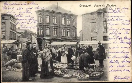 Ak Charleroi Wallonien Hennegau, Place du Manege