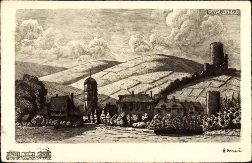Künstler Ak Hansi / Jean Jacques Waltz, Kaysersberg Elsass Haut Rhin, Teilansicht