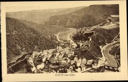 Ak Esch sur Sûre Esch an der Sauer Luxemburg, Blick auf die Stadt