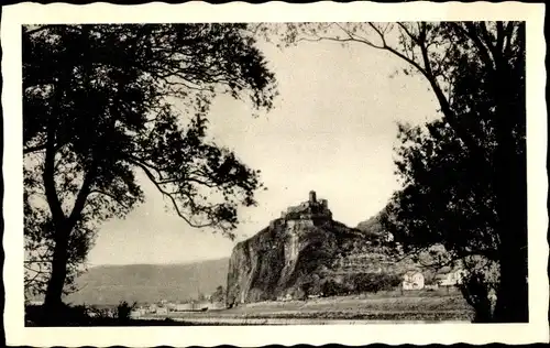 Ak Strekov Schreckenstein Ústí nad Labem Aussig Elbe Stadt, Blick aufs Schloss