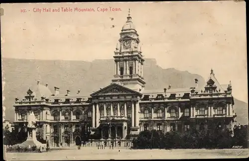 Ak Kapstadt Südafrika, City Hall and Table Mountain