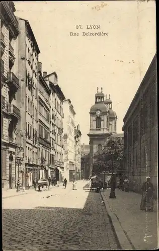 Ak Lyon Rhône, Rue Belcordiere
