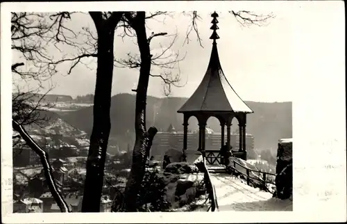 Foto Ak Karlovy Vary Karlsbad Stadt, Totalansicht, Blick vom Turm aus