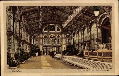 Ak Karlovy Vary Karlsbad Stadt, Innere Sprudelkolonnade