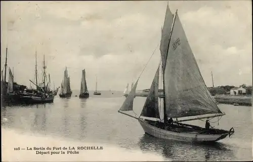 Ak La Rochelle Charente Maritime, La Sortie du Port, Depart pour la Peche