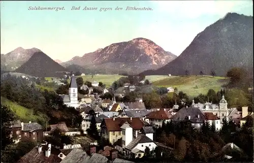 Ak Bad Aussee Steiermark, gegen den Röthenstein