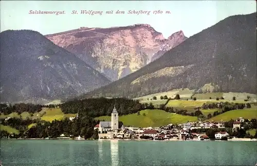 Ak St. Wolfgang im Salzkammergut Oberösterreich, Schafberg