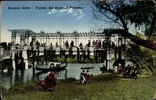 Ak Buenos Aires Argentinien, Puente del Rosedal Palermo