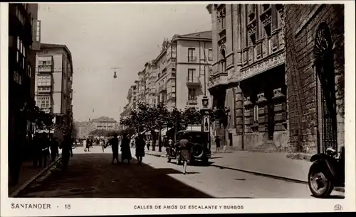 Ak Santander Kantabrien Spanien, Calles de Amos de Escalante y Burgos
