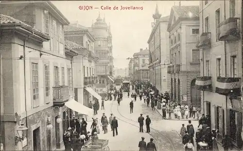 Ak Gijón Asturien Spanien, Calle de Jovellanos