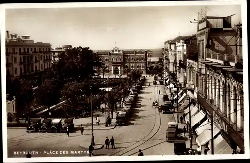 Ak Beyrouth Libanon, Blick auf den Märtyrerplatz, Grünanlage