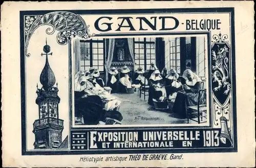 Ak Gand Gent Ostflandern, Exposition Universelle 1913, Au Baguinage