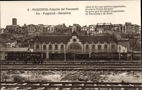 Ak Puigcerda Katalonien, Estacion del Ferrocarril