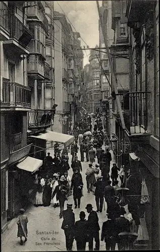Ak Santander Kantabrien Spanien, Calle de San Francisco