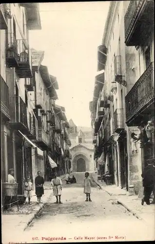 Ak Puigcerda Katalonien, Calle Mayor