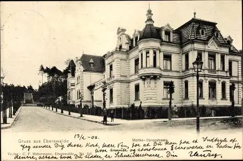 Ak Eberswalde im Kreis Barnim, Moltkestraße Ecke Donopstraße