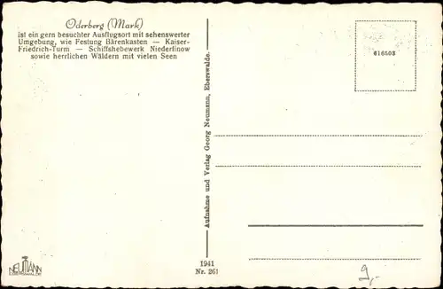 Ak Oderberg in der Mark, Stadtpanorama