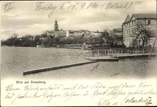 Ak Strausberg in der Mark, Steg am Straussee