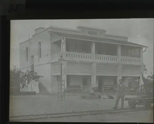 Glas Positiv Deutsch-Ost-Afrika um 1913, Bahnstation Mkatta an der Zentralbahn