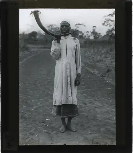 Glas Positiv Deutsch-Ost-Afrika um 1913, Karawanenführer, Safari