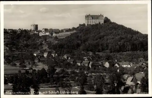 Ak Niedernhausen im Taunus Hessen, Gesamtansicht, Schloss Lichtenberg