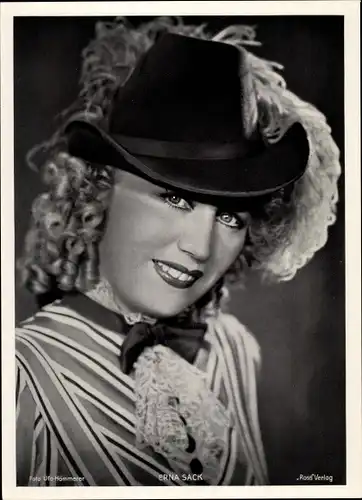 Foto Schauspielerin Erna Sack, Portrait mit Hut