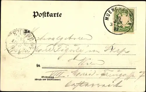 Passepartout Ak München, Wittelsbacherbrunnen