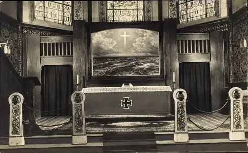 Ak Altengroden Wilhelmshaven an der Nordsee, Marine-Gedächtniskirche, Altar
