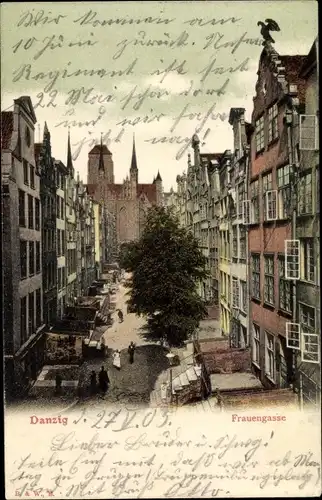 Ak Gdańsk Danzig, Frauengasse